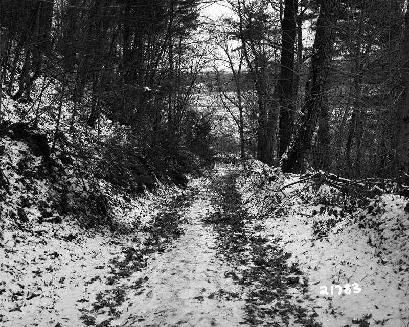 Old roadway at Arthur Park in 1969. Courtesy of Vermont State Archives and Records Administration.