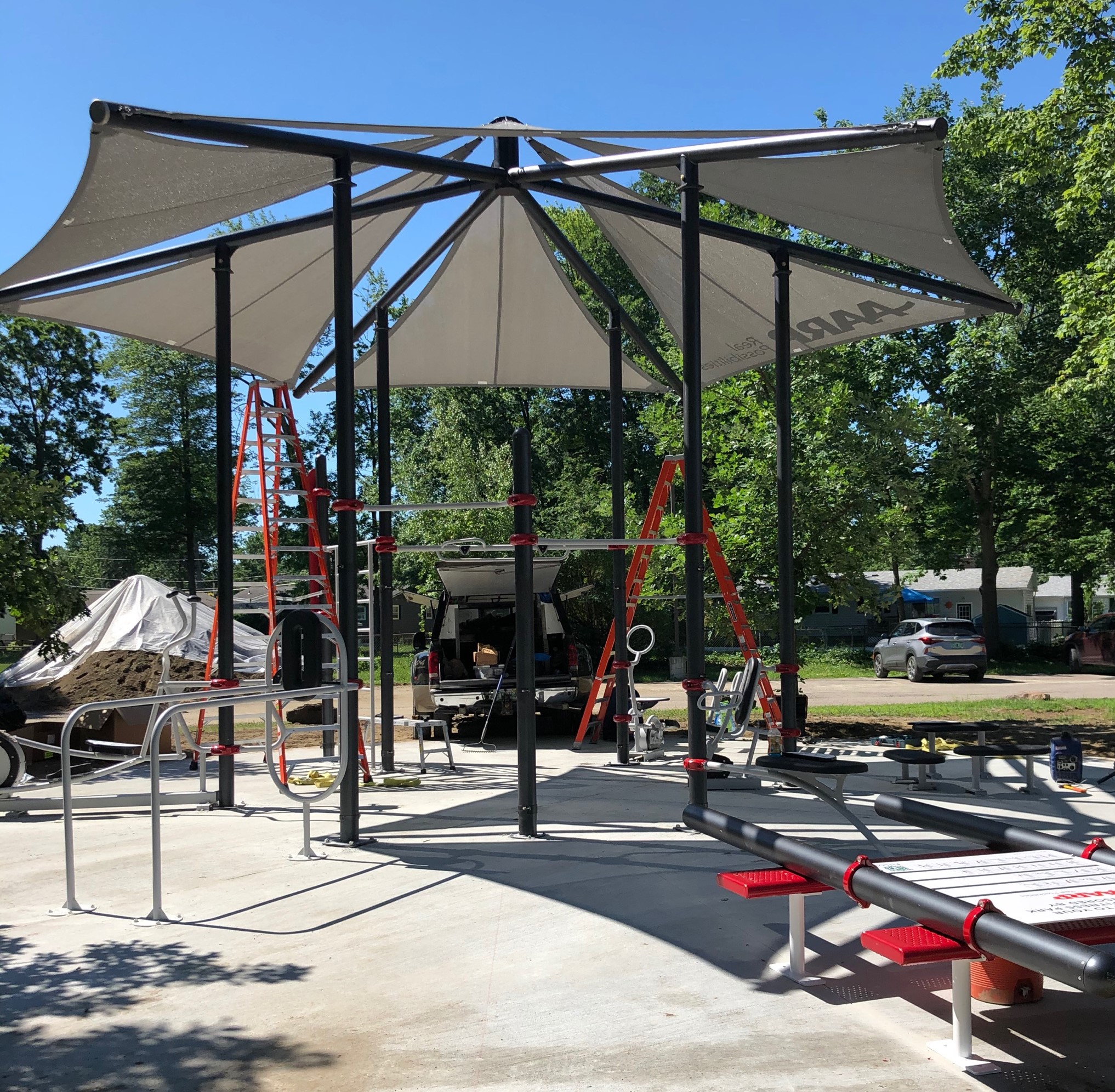 New Outdoor Exercise Equipment at the Miller Center thanks to AARP!