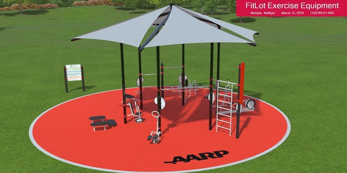 New Outdoor Exercise Equipment at the Miller Center thanks to AARP!